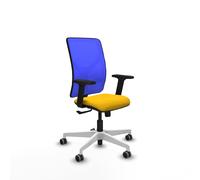 Motilla sincro malla azul bali amarillo brazos 2d base blanca ruedas