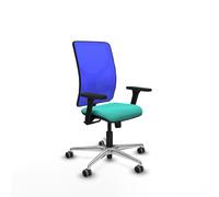 Motilla sincro malla azul similpiel turquesa brazos 3d base aluminio