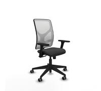 Motilla sincro malla blanca similpiel gris oscuro brazos 3d base piram