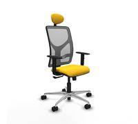 Motilla sincro malla gris similpiel amarillo brazos 1d base aluminio c