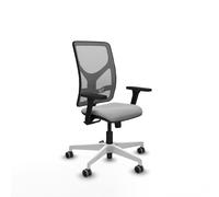 Motilla sincro malla gris similpiel gris claro brazos 3d base blanca