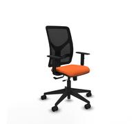 PIQUERAS Y CRESPO Silla de oficina Motilla con mecanismo Sincro/Traslack, asiento Naranja y malla Negro