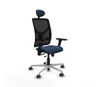 Motilla traslack malla negra similpiel azul marino brazos 3d base alum