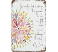 Motivational Vintage Tin Sign You Cant Go Back and Change The Beginning But You Can Start Where You Are and Change The Ending Wall-Art for Home 8 X 12 in