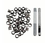 MotiveTech 1 Juego Instalación Ojales + Remachadora + Herramienta Ojaladora + Kit Remaches Huecos Construcción Metálica y Ajuste Adecuado para Marroquinería, 6MM, 50PCS C/Herramienta