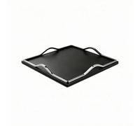 MotiveTech Banja con Curvos Elegante | Acabado Metálico Galvanizado, Banja Rectangular con Bor Ondulado, para Recibidor, Escritorio, Negro, S