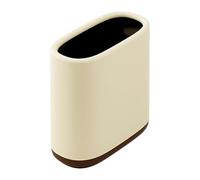 MotiveTech Bote de Basura con Diseño Contemporáneo para Cocina Baño Dormitorio Incorpora Papelera Cubo Recipiente Doble Capa de PP Apto para Oficina Hogar Salón, Marrón Amarillento Cremoso