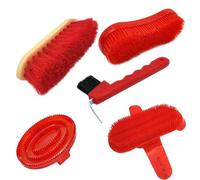 MotiveTech Colección Cepillos y Peines para s con Herramienta Limpieza con Púa Metálica para Remover Residuos y Polvo l l Acuado para te Viajes, Rojo