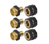 MotiveTech Conector Rápido de Acoplador Adaptador Acople Enchufe Latón Rosca 3/4 Pulgada Sellos de Goma Adecuado para Riego de Jardín Herramientas de Riego Patios