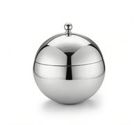 MotiveTech Cubitera Esférica con Tapa Aislado Cubitera con Tapa Térmico Cubo Hielo Doble Capa para Bar, Acabado Brillante