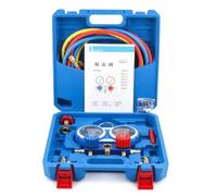 MotiveTech Kit Recarga Acondicionado Resistente Juego Manómetros con Mangueras Compacto Herramienta para Aficionados a la Mecánica, Taller Mecánico