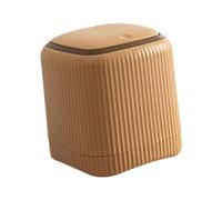 MotiveTech Papelera Compacta para Encimera de 13,5 X 13,5 X 14,5 Cm. Pequeño Contenedor de Reciclaje para Mesitas de Noche, MarrÓn, Individual