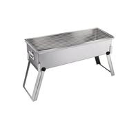 MotiveTech Parrilla Carbón Portátil Plegable Compacto Barbacoa Portátil Carbón Ajustable Parrilla con Patas Plegables para Picnic, 60x24cm 3-6 Personas