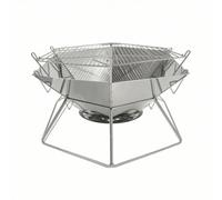 MotiveTech Parrilla Portátil con Bolsa Plegable Parrilla con Bolsa Compacto Barbacoa Carbón para Camping, Picnic, Jardín, Seis Lados, Kit Completo Con Bolsa De Almacenamiento Y Accesorios