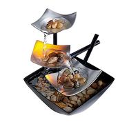 MotiveTech Pequeña Fuente de Mesa con Luz USB, Cascada Y Efecto Relajante.