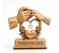 MotiveTech Placa corativa con Base Recordatorio Escultura Mesa con Corazón Tallado coración para Esposos, Novios, Bodas, 10 Pulgadas