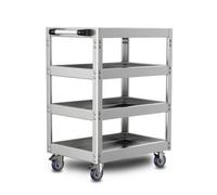 MotiveTech Servicio Acero Inoxidable Carrito, 66 35 81cm, Carro De Acero Inoxidable De Cuatro Capas con Ruedas Silenciosas De 3 Pulgadas