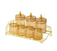 MotiveTech Tarros Herméticos con Impermeable Plástico con Gran Capacidad Frascos Tapa para Encimera, Cocina, Amber, Plum Blossom