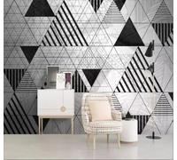 Motivos Geométricos Minimalistas Creativos Y En Blanco Y Negro 3D Papel Pintado Pared Fácil Instalación Oficina Sala Estar Sofá Dormitorio TV Fondos Decoración-150cm×105cm