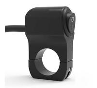 Moto puesta en marcha Interruptor 7/8 Pulg 22mm Interruptor Encendido Apagado Faros Delanteros Motocicleta Para Scooter ATV Aleación Aluminio 2 Cables Luz Negra Interruptores 12V(Black)