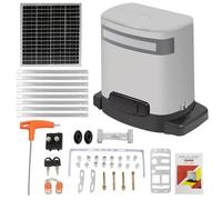 Motor Abrepuertas Automático para Puerta Corredera 800 kg Par 16 Nm Kit Completo con 2 Mandos a Distancia para Garaje Residencial 24V, Energía Solar