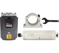 Motor de husillo refrigerado por agua, con una potencia de 2,2 kW, velocidad ajustable hasta 24000 RPM, y con la posibilidad de añadir una conexión para variador de frecuencia (VFD)