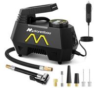 Motorenbau Compresor Aire Portatil, Inflador Ruedas Coche 150 PSI, Inflador de Neumáticos de 12 V CC con Manómetro Digital y Luz LED para Neumáticos de Auto, Motos y Bicicletas, Amarillo