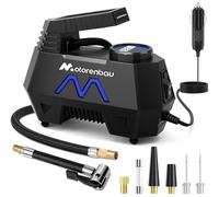 Motorenbau Compresor Aire Portatil, Inflador Ruedas Coche 150 PSI, Inflador de Neumáticos de 12 V CC con Manómetro Digital y Luz LED para Neumáticos de Auto, Motos y Bicicletas, Azul