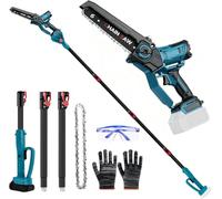 Motosierra de podar profesional compatible con Makita 18 V, 6 pulgadas, sin escobillas, 2 en 1, con mango telescópico y telescópico, podadora eléctrica, altura de trabajo de 4,5 m