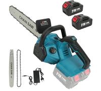 Motosierra Eléctrica con Batería de 21V, 1800 W, Sin Escobillas, con Cadena de 16 Pulgadas, con Espada de 40CM, Motosierra Bateria con 2 Baterías de 4000 mAh para Cortar Madera