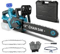 Motosierra eléctrica de 12 pulgadas, compatible con Makita de 18 V (sin batería), sin escobillas, motosierra de mano de 30 cm, para carpintería y jardín