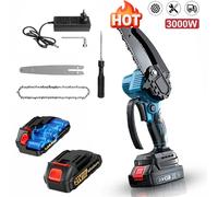 Motosierra Eléctrica Inalámbrica de 6 Pulgadas, Mini Motosierra Portátil para Trabajos de Madera, Herramienta Eléctrica para Batería Makita de 18V With 2 Battery