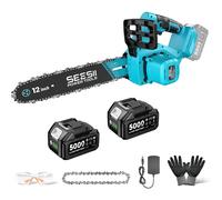 Motosierra eléctrica inalámbrica Seesii de 1200W y 12'' sin escobillas, herramienta para podar árboles y trabajar la madera, compatible con batería Makita de 18V. no battery