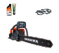 Motosierra Gasolina 48cc 18" + Aceite Engrase + Aceite Motor + Cadenas CS60T SAKAWA 48cc