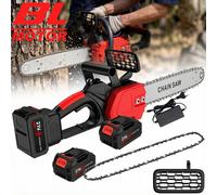 Motosierra Inalámbrica sin Escobillas de 12 Pulgadas y 3500W, Motosierra Eléctrica para Batería Makita de 21V, Herramienta de Podar Árboles con Corte de Madera a 20000 RPM 2 Battery