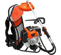 Motosierra portátil AMC con motor multifunción 2 en 1 de 52cc, 2 tiempos, profesional, con cabezal de doble hilo de 2mm y disco de tres cuchillas. Ideal para podar setos, cortar bordes y realizar trab