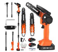 Motosierra y podadora telescópica 2 en 1 para Makita 18 V, con 2 baterías de 1,5 Ah, cargador, cadenas de 15+20 cm, poste telescópico de 2,3 m, sierra eléctrica para ramas para arbustos