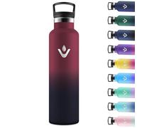 Motswedi Botella agua Termica, 1000ml Doble Aislamiento, Botella Termica 1 litro, Mantener 12H Caliente/24 Frío, Cantimplora, a Prueba de Fugas, Thermoflask, para Viaje, Exterior, Rojo & Negro