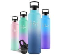 Motswedi Botella Termica 1 Litro, Botella agua Acero Inoxidable, a Prueba de Fugas, Cantimplora Termica, para Bebida Caliente y Fría, Termo agua, para Gimnasio, Viajes, Azul cielo & Azul oscuro