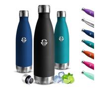 Motswedi Botella Termica 750ml, Acero Inoxidable, Cantimplora Termica, a Prueba de Fugas, Botella Termo, Cerradura Segura, Cantimplora, Termo Agua para Deporte, Oficina, Yoga - Negro mate