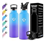 Motswedi Botella Termica 750ml, Doble Aislamiento, Botella agua Termica, Mantener 12H Caliente/24 Frío, Cantimplora Infantil, a Prueba de Fugas, Termo agua, para Oficina, Hogar, Azul & Morado