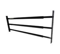Mottez Barra de seguridad extensible de 3 barras, 99 - 188 cm, Negro