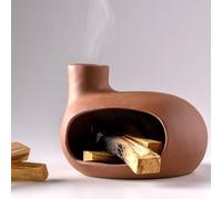 MOUGIGI Soporte para palosanto de Terracota - Quemador de Incienso Moderno para Yoga, meditación y Limpieza de energía - Plato de Palos de Madera, recogedor de Cenizas de Salvia, Cuenco de Manchas
