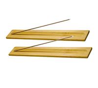MOUHIV 2 Piezas de Soportes de Varilla de Incienso de Madera de bambú Quemador de Incienso Pulido y Encerado colector de Cenizas de 23 cm de Largo