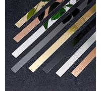 Moulures de finition métallisées à finition brossé Embellecedor de moldura pared acero inoxidable, autoadhesivo, despegable y pegado, multicolor, varios tamaños(Mirror Gold,2.36inx6.6ft)