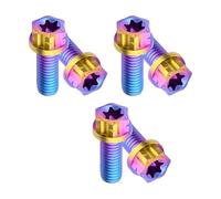 MOUMOUTEN 6 Piezas Tornillo Brida Torx Aleación Titanio M4*12mm | Cabeza de Brida de Doble Accionamiento, Acabado Anodizado Candy Mate, Sujetador Ligero para Moto & Bicicleta DIY Repuesto