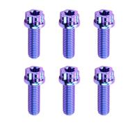 MOUMOUTEN 6 Piezas Tornillo Brida Torx Aleación Titanio M4*20mm | Cabeza de Brida de Doble Accionamiento, Acabado Anodizado Morado Quemado, Sujetador Ligero para Moto & Bicicleta DIY Repuesto