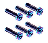 MOUMOUTEN 6 Piezas Tornillo Brida Torx Aleación Titanio M4*25mm | Cabeza de Brida de Doble Accionamiento, Acabado Anodizado Azul Quemado, Sujetador Ligero para Moto & Bicicleta DIY Repuesto