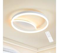 MOUNM Lámpara Techo 36W, Plafón LED Techo con Control Remoto, Lámparas de Techo Salon de Aluminio con Luz Regulable 3000K-6000K para Sala de Estar,Pasillo,Dormitorio, 1 Anillo 40 * 40 cm