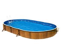 Mountfield Azuro VAR 404 DL: Piscina de 5,5 x 3,7 x 1,2 metros, fabricada en madera. Incluye escalera y filtro, ambos con orificios coaxiales